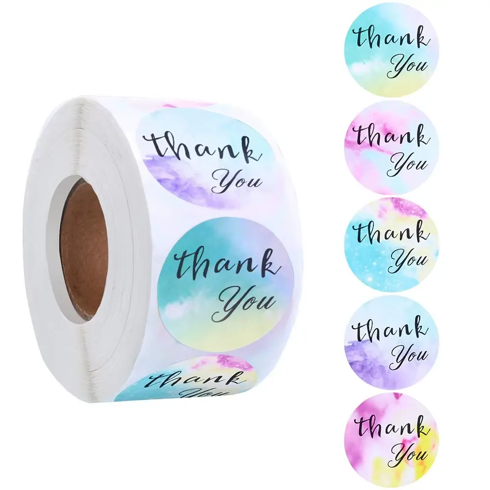 100–500Pcs Gold Foil “Thank You” Stickers — Elegant, Versatile, and Made to Impress