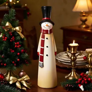 New Scarf Snowman Resin Figurine, Living Room Entrance Garden Decor, Yard Ornament, Home Decoration Accessories