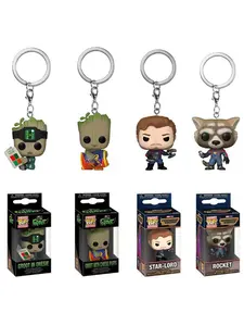 Guardians of the Galaxy Vol. 3 Keychain, Star Lord Han Bear Groot Bag Charm, Plush Toy Doll, Collectible Accessory