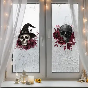 Halloween Themed Window Sticker, Double Sided Window Decal, Decorative Sticker for Home Living Room Bedroom, Ornaments