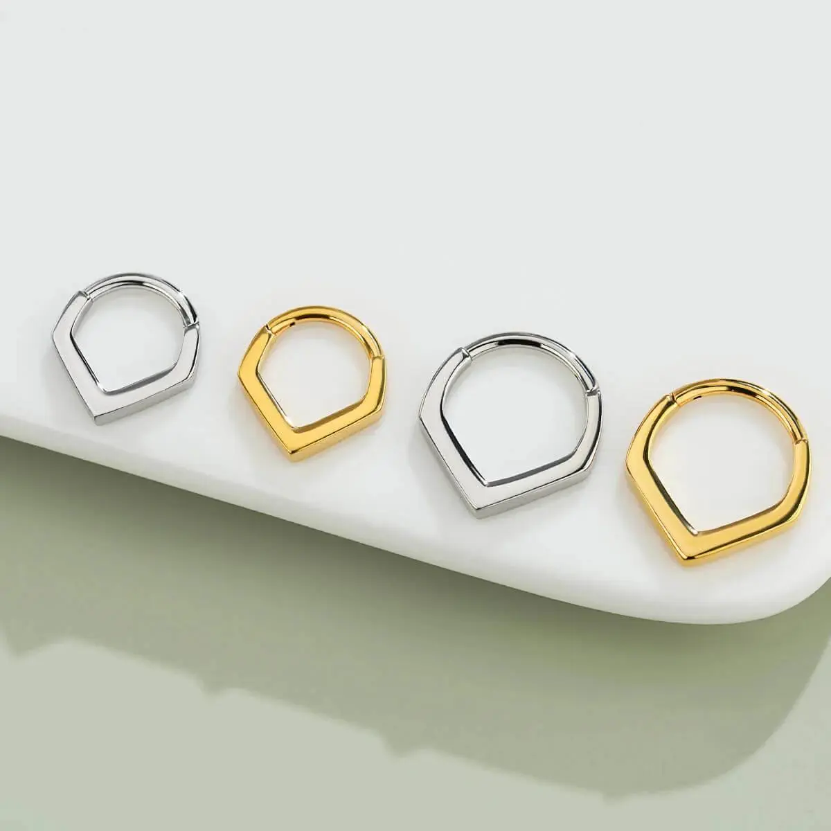 OUFER 16G Septum Ring, Bold V-Shape Geometric Metal Nose Rings for Adults, Durable Body Jewellery for Everyday Wear, Thick, Septum Jewelry
