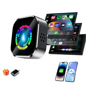 Wireless Carplay Adapter, Portable Wireless Carplay Adapter for iPhone & iOS 10+, 2-in-1 Multimedia Box, Plug & Play Stereo Screen Mirroring Dongle, Carplay Dongle Connectivity