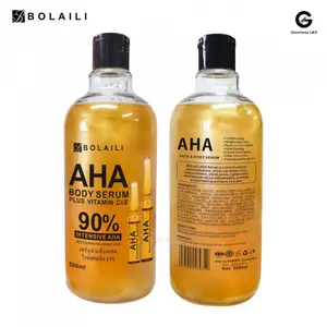 BOLAILI AHA Gold Serum 500ml - Hydrating Firming & Brightening with Vitamin C E for All Skin Types Acne Intensive Moisturizer Hydrate Moisture Moisturizing