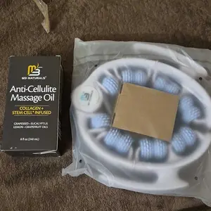 Anti Cellulite Oil and Lymphatic Drainage Massager Kit | Fascia Blaster for Contoured & Smoother Skin | Muscle Roller for Sore Arms, Legs, and Stomach, 8 fl oz by M3 Naturals