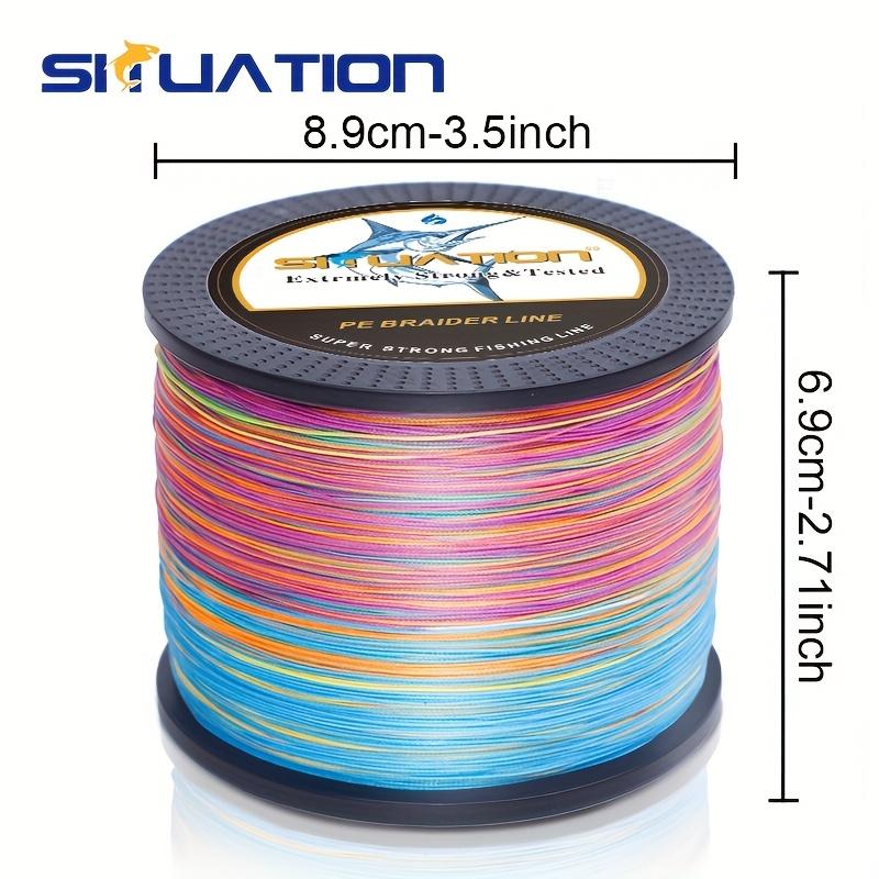 SIIUATION 500M-546YDS super strong fishing line, 4 strands of multi thread PE wear-resistant braided wire, 12 25 40 60 80 100 pound smooth long throw