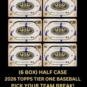 (6) BOX 2026 TOPPS TIER ONE BASEBALL - HALF CASE PICK YOUR TEAM BREAK