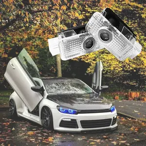 2 Pcs Car Door Projection Ambient Light Stickers, LED Door Projector Ghost Welcome Light Accessories Compatible with Volkswagen Passat B5, B5.5 (2000-2010, 2009, 2008, 2007 Models), Phaeton and Touareg 7L