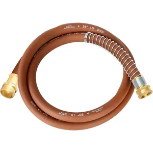 Short Leader Garden Hose 5/8" x 6ft, No Kink Lightweight Water Hose, Hybrid Rubber, Heavy Duty, 650 Burst PSI, Male to Female Fittings