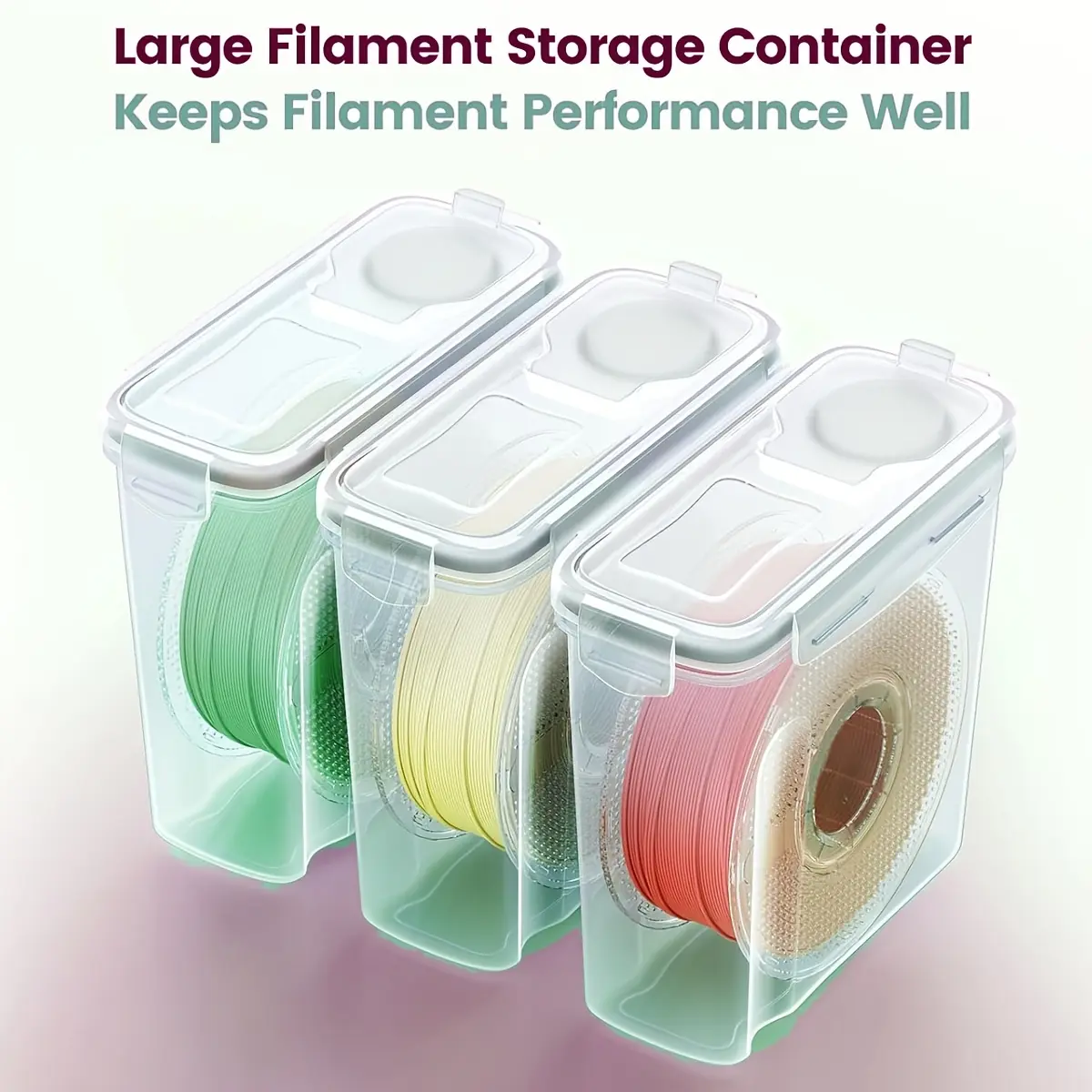 4L Filament Storage Box, 3D Printer Filament Storage Box, 4-Pack Dry Box For 1KG PLA ABS PETG Filament Spools, Sealing And Protection Prevent Moisture