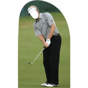 212 MAIN Life-Size Golf Man Cardboard Cutout - Photorealistic Face Hole Stand-In, Home Decor, Party Supply for Home Use, Decoration