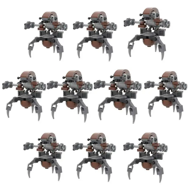 10 Set High Quality Moc Space Destroyer Droideka Building Blocks, Clone Robot Destroyer with Army Weapons & Troopers, Toy for Birthdays & Friend Gifts, Boosts Hand Eye Coordination, Building Block Army, High Quality Materials