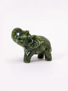 High-Quality Natural Crystal Premium Jade Elephant Statue, Hand-Carved Stone Decorative Sculpture, Ideal for Home Decoration