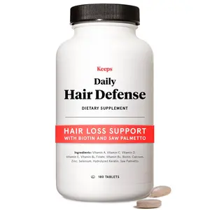 Keeps Daily Hair Supplement, 180 Tablets - Saw Palmetto Promotes Healthy Hair - Biotin, Vitamins A, B6, B12, C, D, Calcium, Selenium & Zinc - Men & Women