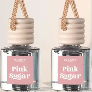 Pink Sugar Car Air Hanging Fragrance Oil Diffuser – Car Air Freshener Diffuser for Essential Oils, Scents Fragrance Aromatherapy Automobile Diffuser, Long Lasting Car Diffuser Bottle