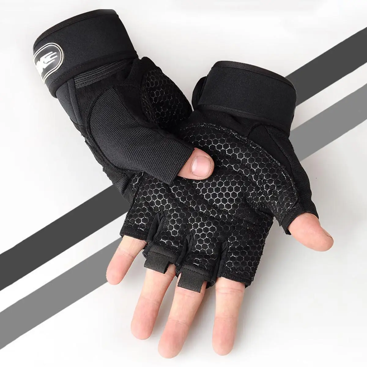 Half Finger Sports Gloves, 1 Pair Non-slip Breathable Easy Drying Fitness Gloves, Wrist Gloves for Outdoor Cycling Climbing Hiking, Gym Accessories, S