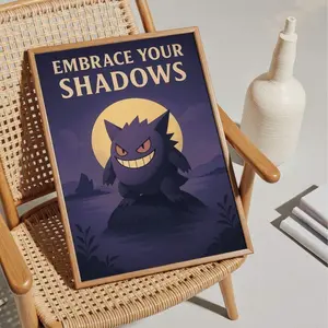 Gengar Poster, Movie Anime Style Decor, Kitchen Wall Art, Anime Poster, Unframed Walk Art