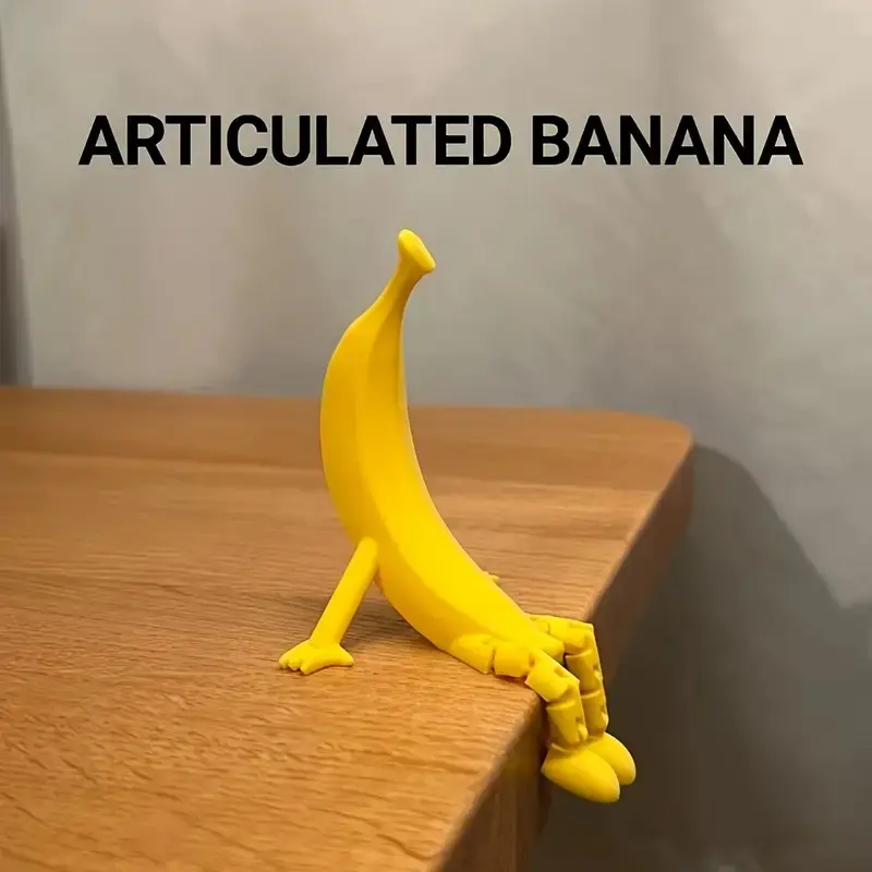 Realistic Smooth Banana Decoration, No Battery Needed, Perfect for Hanging or Desktop, Cute Desktop Decoration, Durable Home Office Party Decor, Fun Kitchen Restaurant Gift