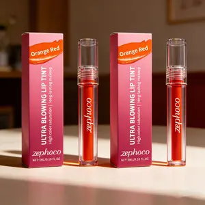 2-Piece Transparent Orange Red Lip Gloss (3ML*2), Natural Color, Full Shine, Long-Lasting, Smooth Non-Sticky, Beautiful Lip Gloss