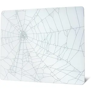 XVX Glass Mousepad for Gaming, White Spider Webs Hard Gaming Glass  Pad, Professional Large  Mat 410mm*310mm, Special Glass Surface with Improved Precision and Speed