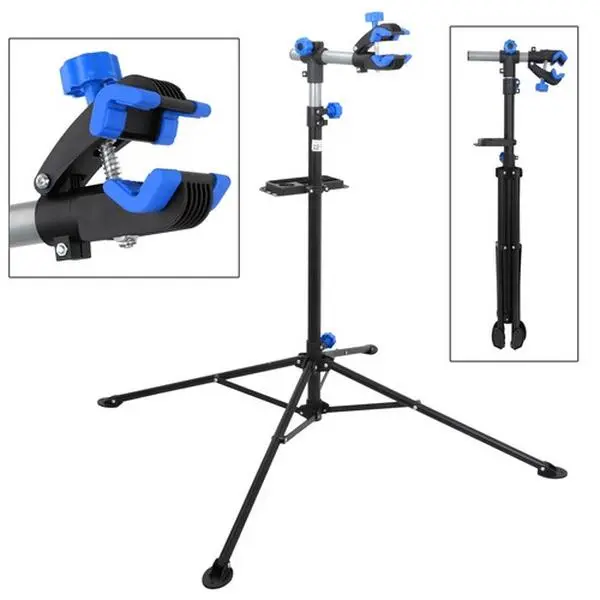 Zeny Bike Repair Stand - Adjustable Bicycle Workshop Maintenance Rack with 360-Degree Clamps, 66 lbs Capacity, Tool Tray - Bike Accessory for Car Exterior Roof Racks Setup (Automotive & Motorcycle Use)
