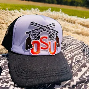 Oklahoma State University  Patch Trucker Hat with Adjustable Closure - Lightweight and Breathable