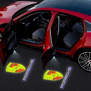 2Pcs Car Door HD Projector Lamp LED Decoration Atmosphere Light Car Door Lights For Porsche orsche Cayenne 2010-2020 Boxster 2013-2015 Cayman 2013-2020 Macan s 2014-2020 Porsche 911 2012