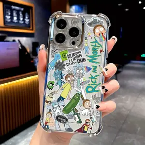 Cartoon Ricks And Mortys Protective Phone Case Casing Suitable for iPhone 17 16e 16 15 14 13 12 11 Mini Pro Max Air X XR XSMAX 8 7 Plus Anti Fall Protection Transparent Soft Back Cover
