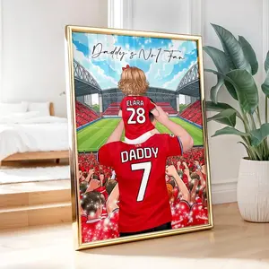 Custom Football Family Portrait Print, Personalized Team Gift