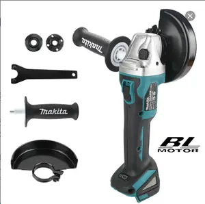 Makita DGA504 18V Brushless Cordless Angle Grinder, 5 Inch Grinding Wheel, Lock-On Slide Switch, Dust Sealed Housing, Anti-Vibration Auxiliary Handle, For Metal Cutting, Weld Cleaning And Surface Derusting, Supplied With Adjustable Safety Wheel Guard