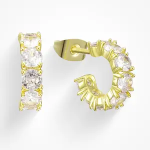 EVRY JEWELS Gold or Silver Plated Women's Hypoallergenic Baby Icy Earrings