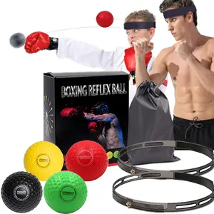 1/2 Set of Boxing Reflex Ball for Boxing Training, 4 Speed Balls with Adjustable Silicon Headband for Adults and Kids Punch Speed, Hand Eye Coordination Training Equipment Boxing MMA