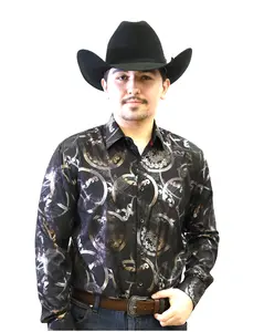 VS100L - FPMSFP - EB-15-1 - Black - Vaquero Signature Fashion Printed Shirt