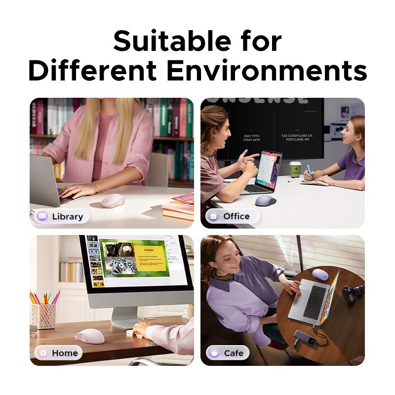 UGREEN  Wireless Bluetooth Mouse Laptop Mice Portable(BT5.0 and USB 2.4G) Dual Mode Connection Silent Slim Computer Mouse for Laptop/iPad Tablet/Apple MacBook/PC