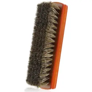 Shoe Brush, Horsehair Shoe Brush Shoe Cleaning Brush Boot Brush for Leather, Shoe Brushes Shoe Shine Brush Brush Shoe Polish Brush for Cleaning and Care Leather Shoes Clean Dauber Applicators