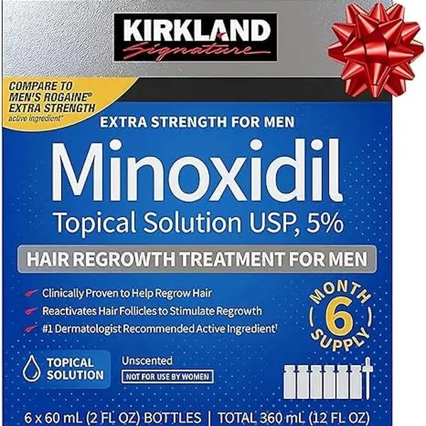 Kirkland Signature Hair Regrowth Treatment for Men 5% Minoxidil Topical Solution 3 Month Supply Unscented