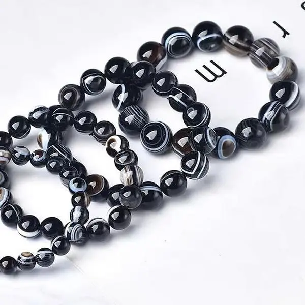 Non-Natural Crystal Agate Sardonyx Exquisite High Quality Bracelet - Grounding, Protecting Energies, 7-7.5in Length, for Adults, Everyday Daily Wear