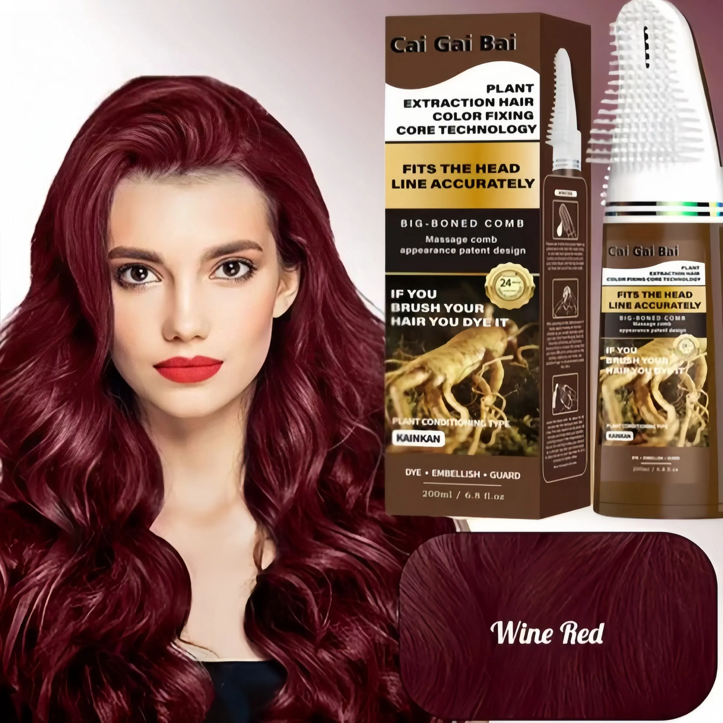 Hair Dye Home Use Dye Comb IntegratedConvenient Hair Dye Cream Long-lasting Color NoColor Fading Plant Essence No Damage to HairAsh Brown Ash Blonde Highlights Mild Haircare WIN RED,  Highlights, Gentle Hair Care