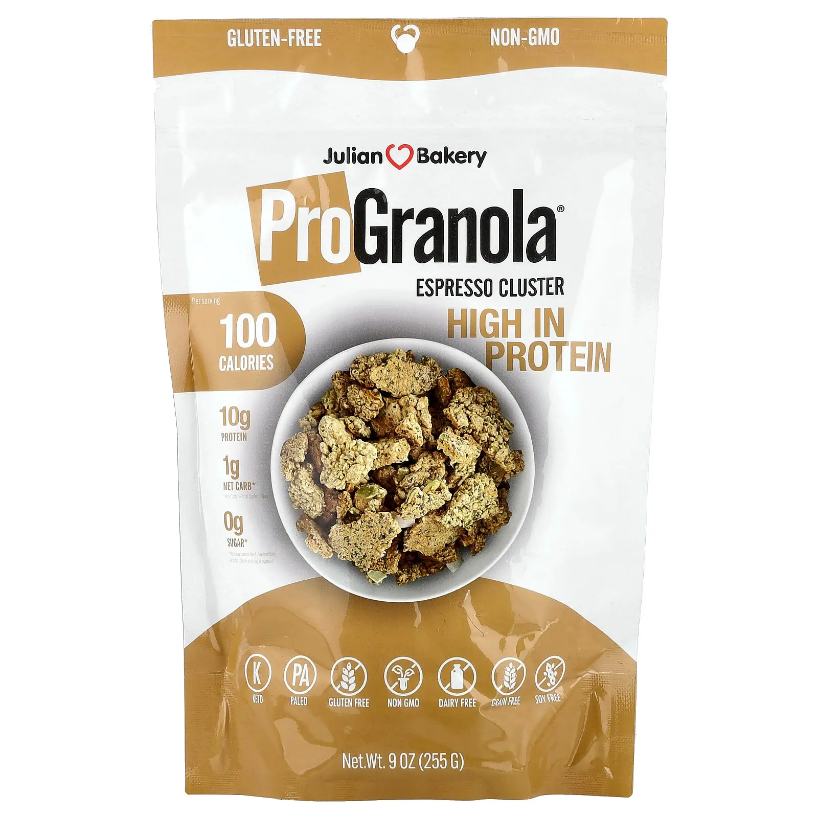 Julian Bakery ProGranola®, Espresso Cluster, 9 oz (255 g) Julian Bakery ProGranola®, Espresso Cluster, 9 oz (255 g)