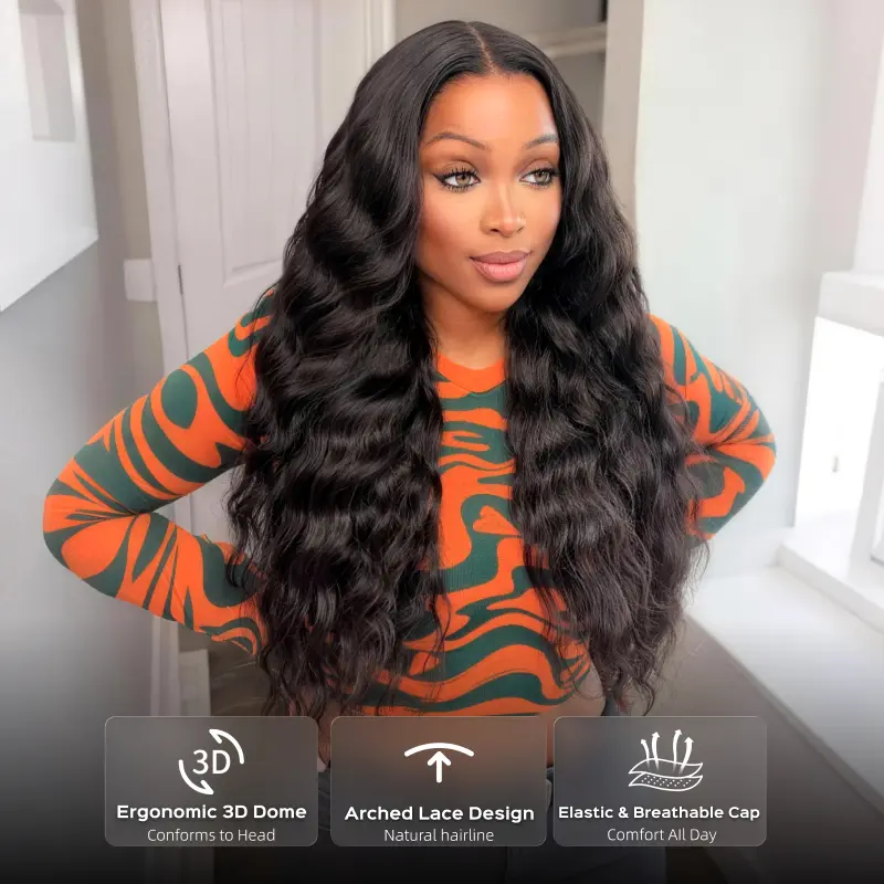 Megalook Bohemian Curl 13x6 Glueless HD Lace Front Human Hair Wig Loose Curls Wig Easy Wear Go Wig For Black Women Natural Hairline Beginners Friendly