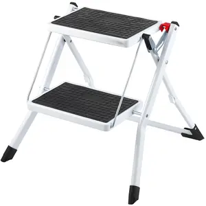 VEVOR Step Ladder 2-Step 330lbs Capacity,  Ergonomic Folding Steel Step Stool with Wide Anti-Slip Pedal, Sturdy Step Stool for Adults Toddlers, Multi-Use for Household, Kitchen, Office, RVs