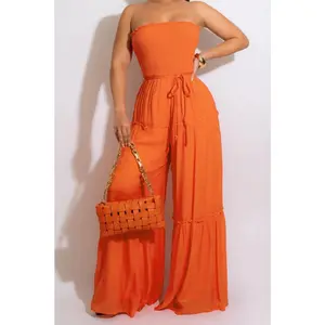 Bold Orange Escape Jumpsuit for Women - Elegant Design with Fitted Fit and Bold Orange Color