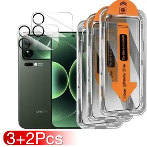 3+2 Pack Ultra-Sensitive Fingerprint Support Tempered Glass Screen Protector for Xiaomi Mi 17 Pro Max, Installation Automatic Alignment No Dust Bubble-Free