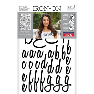 9-439 Honey Alphabet - Black Polyvinyl 1.5 Inch Iron-on