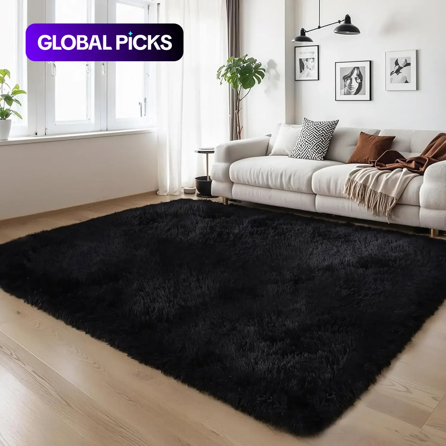 Shag Area Rugs, Shaggy Area Rug for Bedroom Living Room, Fuzzy Decorative Rug, Ultra Soft Fluffy Area Rugs, Decorative Fluffy Rug for Dorm, Modern Indoor Rug, Indoor Carpet Nursery Rugs for Kids Room Home Decor, Room Decoration Rug #GLOBAL PICKS