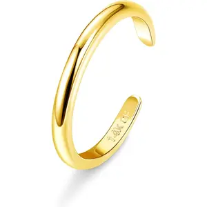 Jstyle  Plated Toe Rings Adjustable Toe Ring for Women Thin Toe Rings Minimalist Open Band Toe Ring Summer Beach Foot Jewelry