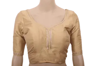 Gold Saree Blouse - Sabyasachi Cut, Ready-Made