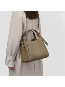 Soft Leather Women's Bucket Bag, New Spring Summer Crossbody Handbag, Versatile Single Shoulder Mom Bag, Fashionable Female Accessories
