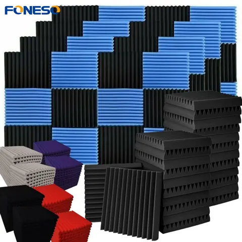 12"x12"x1" Polyurethane Foam Wedged Panels, 6/12/24/48PCS Acoustic Soundproofing Tiles for Home Studios, Soundproofing a Bedroom & Office, Foam Tiles
