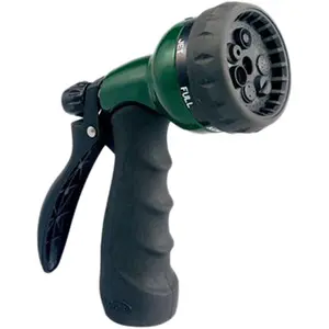 Orbit Zinc Rear Metal Garden Hose Nozzle - Green, 7-Setting, Trigger Lock, Outdoor Spray Nozzles for Watering & Irrigation