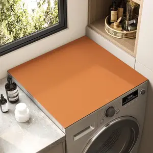 Solid Color Washing Machine Top Dust Cover Mat, Anti-slip Water Absorbent Pad for Washer Dryer, Easy to Clean & Stain Resistant